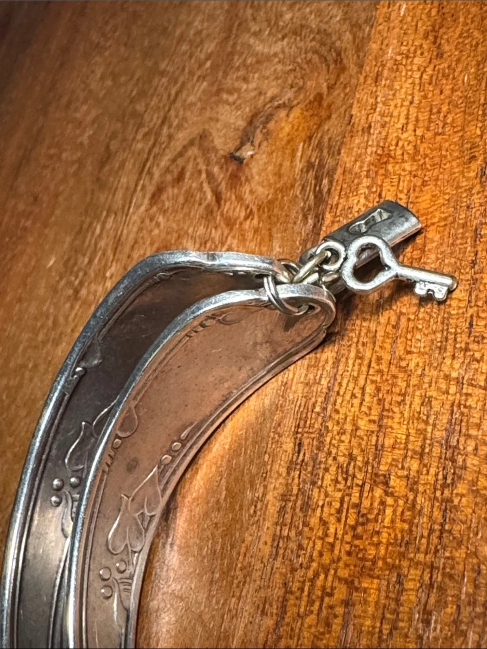 Oneida silver plate flatware magnetized spoon bracelet, custom made piece